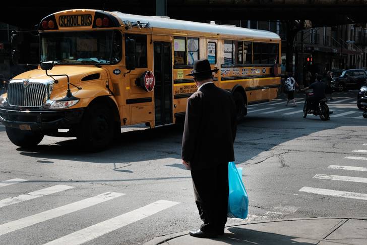 A yeshiva school bus in Brooklyn.